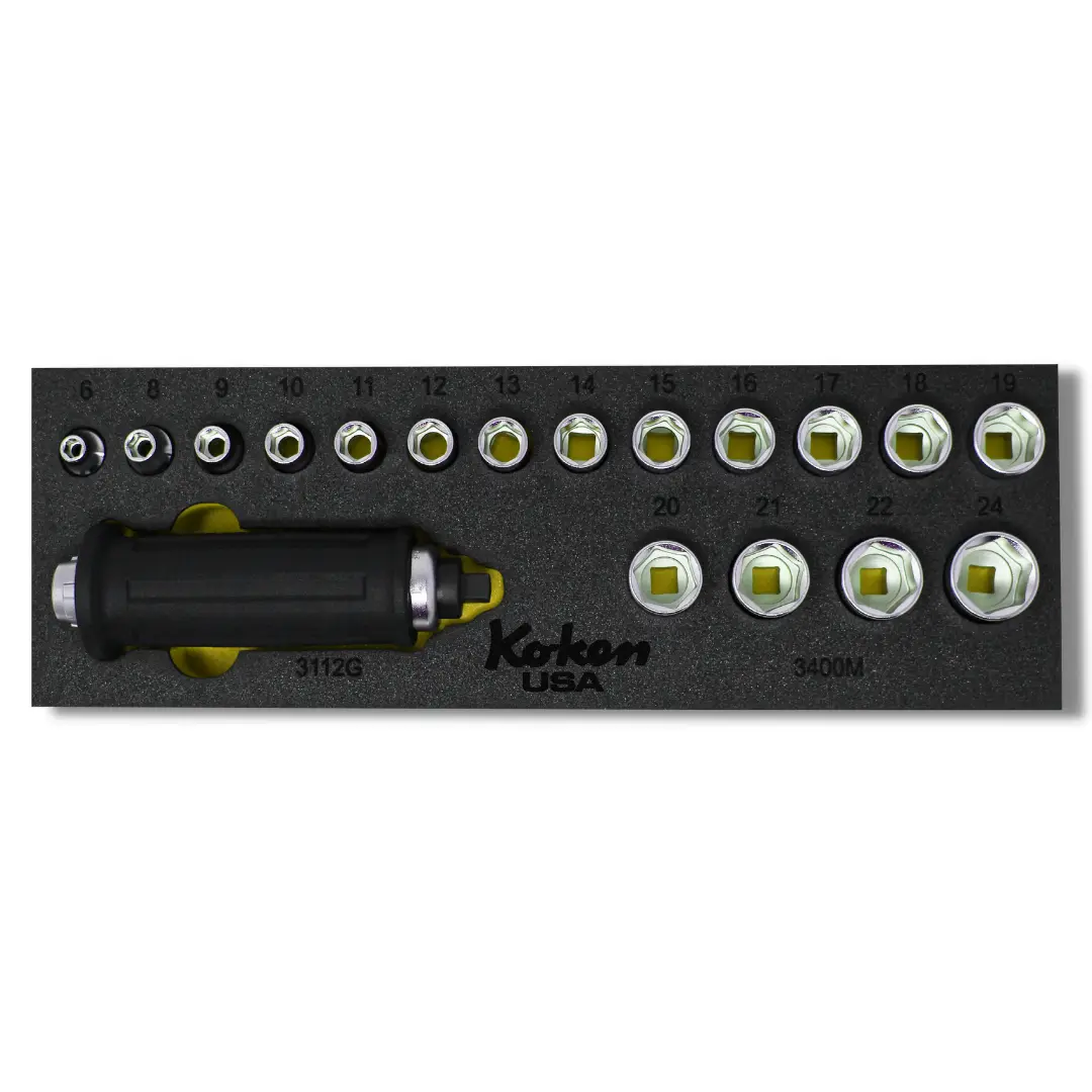 3/8" Sq. Dr. Attack Driver and Socket Set Metric in Foam - 18 Pieces - Image 5