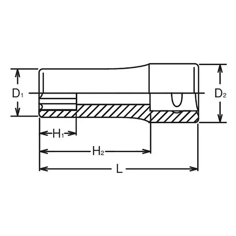 3/8 Sq. Dr. Socket  6mm Surface Length 55mm - Image 2
