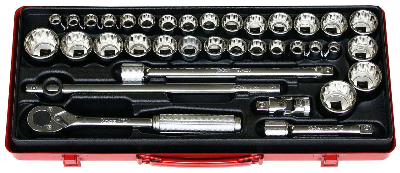 1/2 Sq. Dr. Socket set 12 point 36 pieces