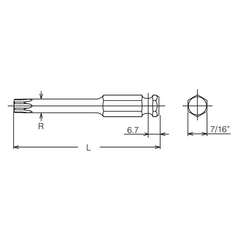 7/16 Hex Dr. TORX® T30 Bit - Length 150mm - Image 2