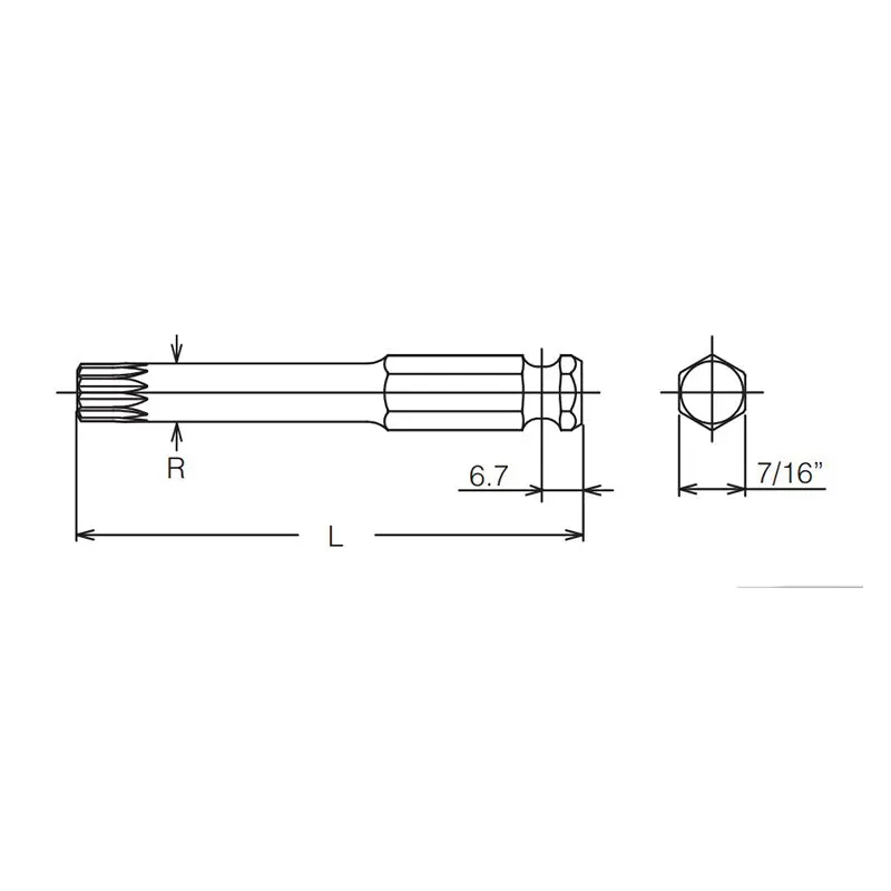 7/16 Hex Dr. Bit XZN M14 Triple Square Length 35mm - Image 2