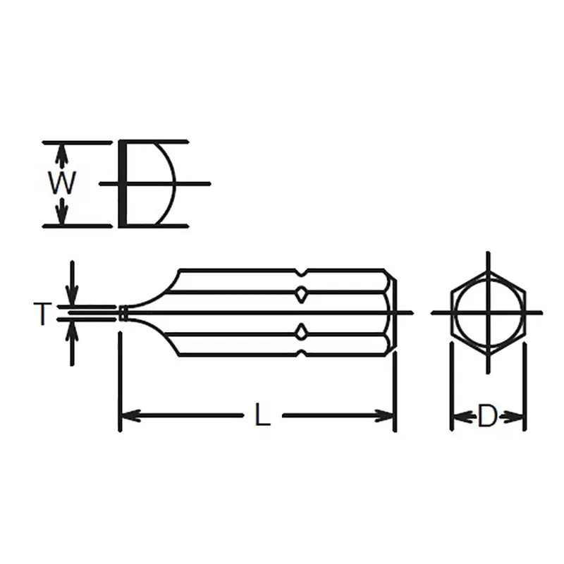 1/4 Hex Dr. Bit Slotted 0.5 X 3  Length 39mm - Image 2