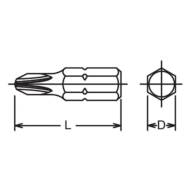 5/16 Hex Dr. Bit  PH1  Length 80mm - Image 2