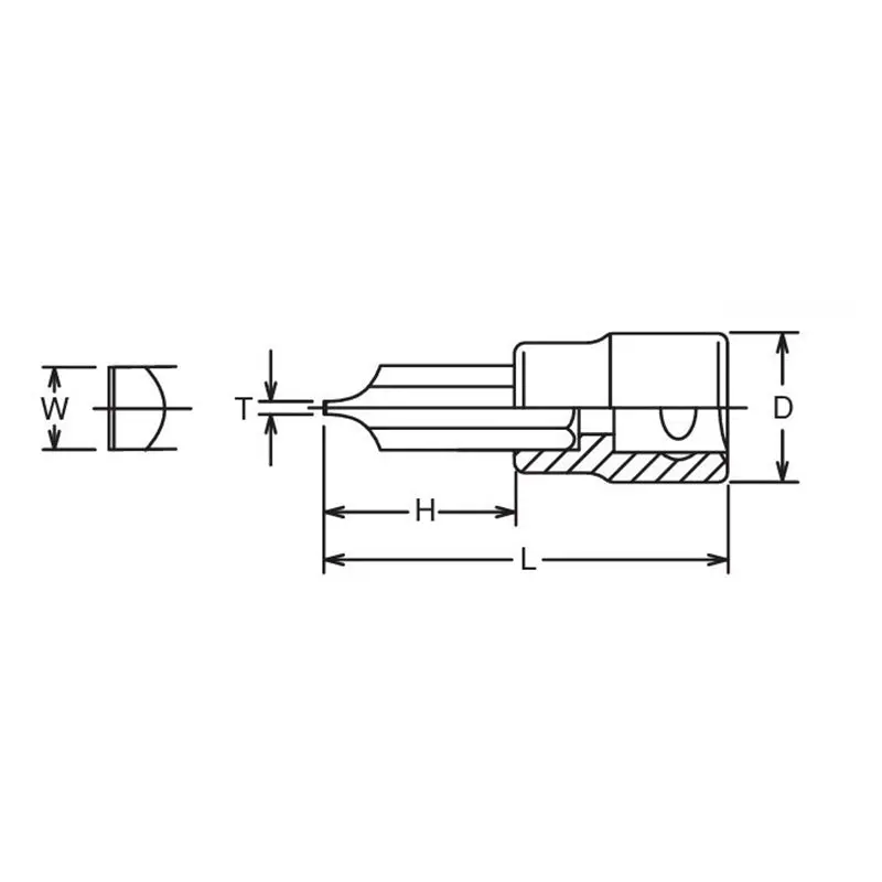 1/2 Sq. Dr. Bit Socket Slotted 1.6x10  Length 60mm - Image 2
