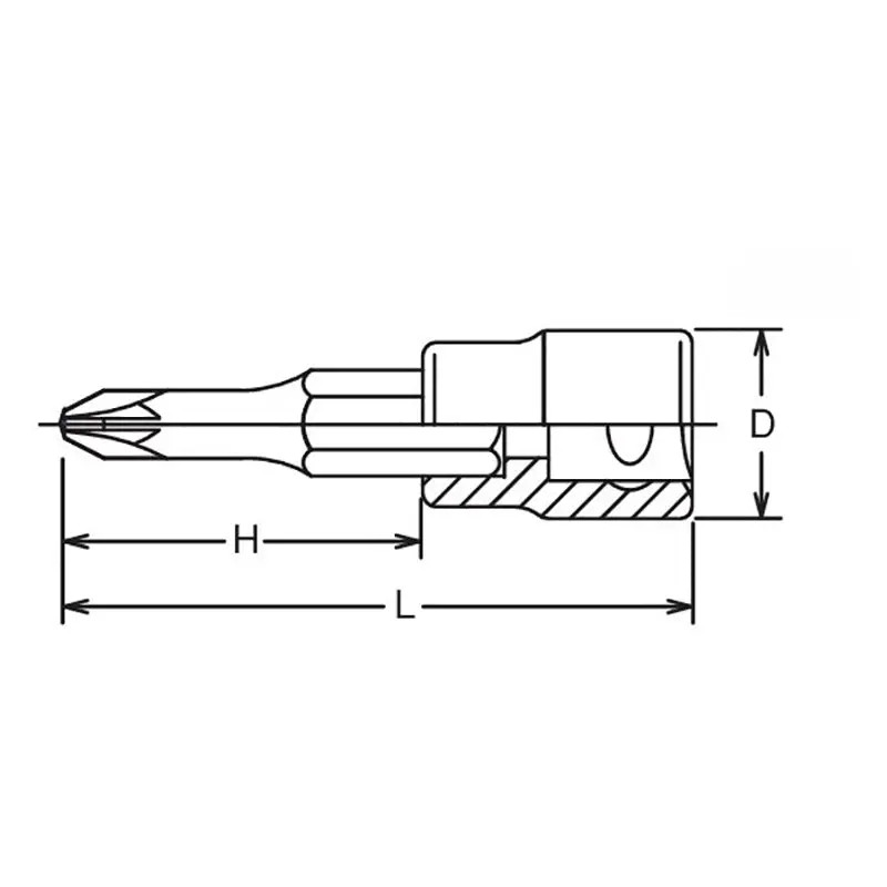 1/2 Sq. Dr. Bit Socket  PZ2  Length 60mm - Image 2