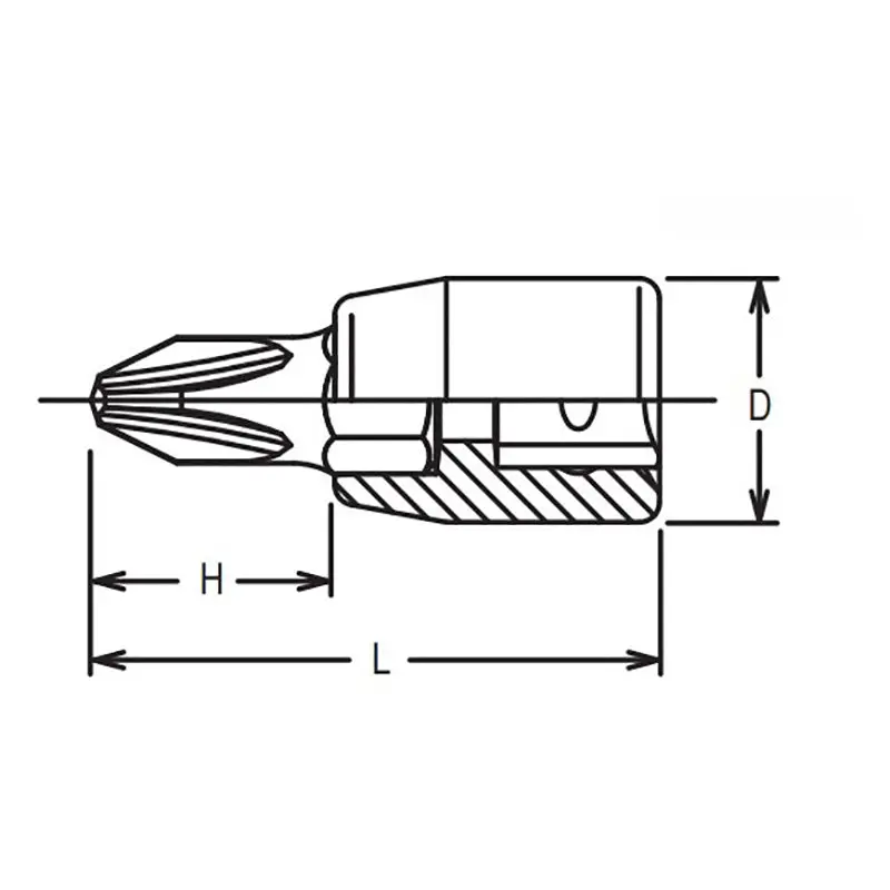 1/4 Sq. Dr. Bit Socket  PH2  Length 28mm - Image 2