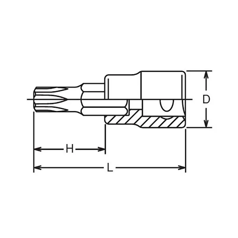 3/8 Sq. Dr. T35 Bit Socket - Length 50mm - Image 2