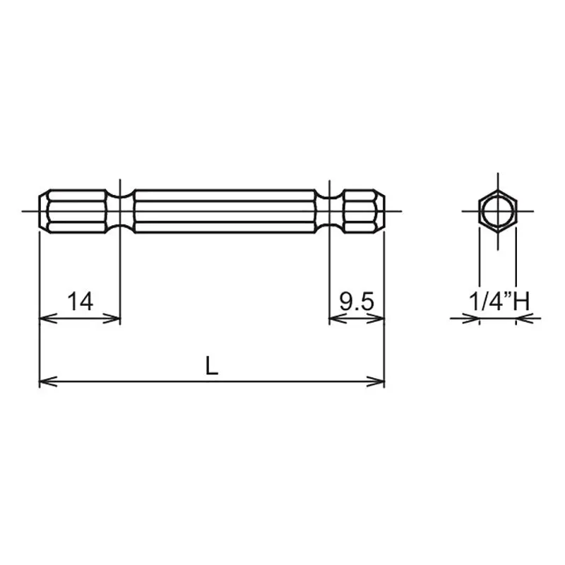 1/4 Hex Dr. Bit   1/4" For BD042E 60mm - Image 2