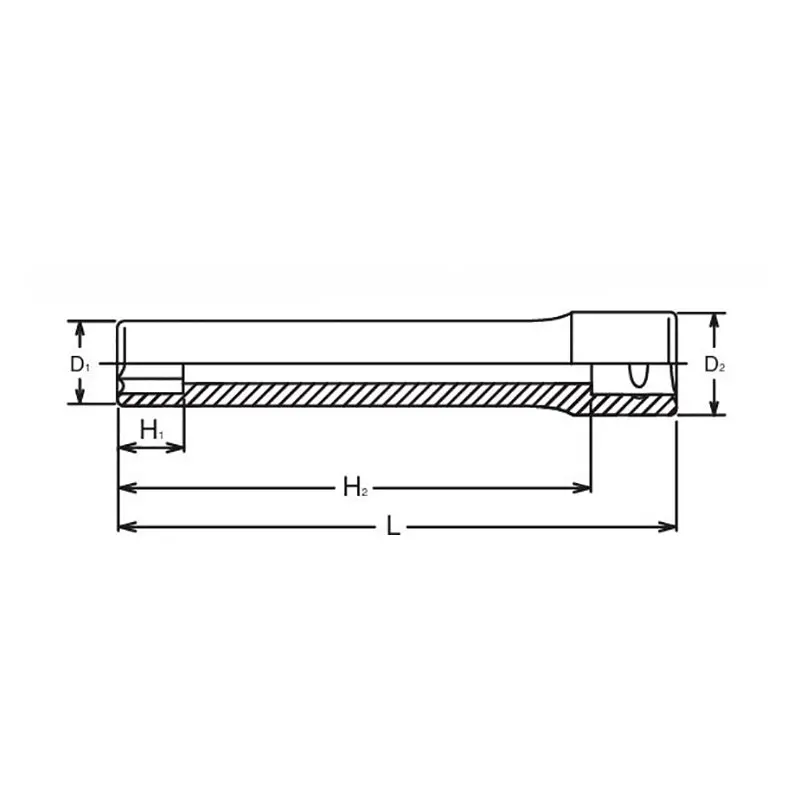 1/2 Sq. Dr. 6 Point Metric Extra Deep Socket  10mm - Image 2