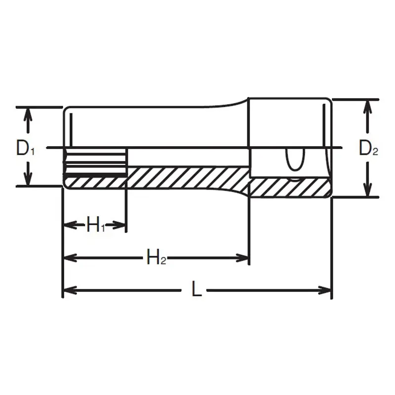 1/4 Sq. Dr. Socket 5/16 12 point Length 50mm - Image 2