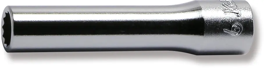 1/4 Sq. Dr. Socket  6mm 12 point Length 50mm