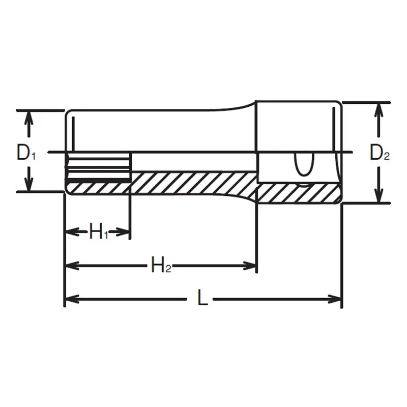 1/4 Sq. Dr. Socket 9/32 12 point Length 50mm - Image 2