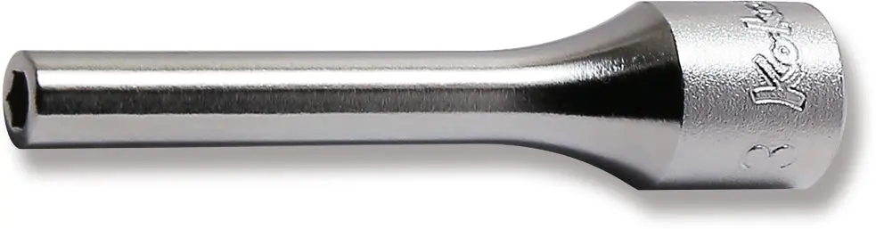 1/4 Sq. Dr. Socket 3mm 6 point Length 50mm