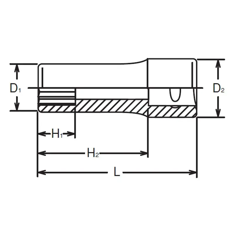 1/4 Sq. Dr. Socket 9/32 6 point Length 50mm - Image 2