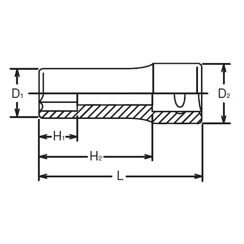 1/4 Sq. Dr. Socket  9mm 6 point Length 50mm - Image 2