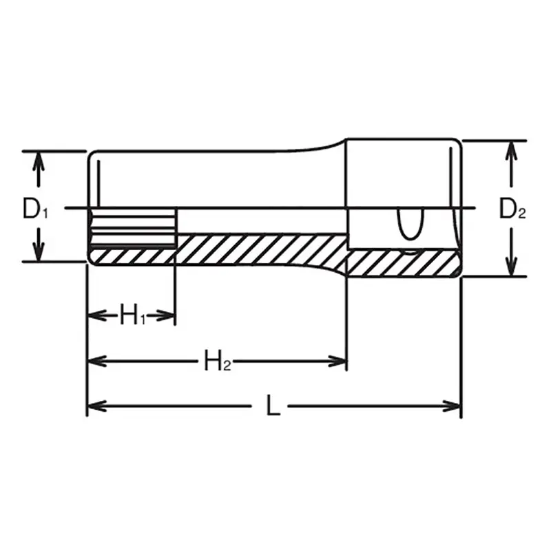 3/8 Sq. Dr. Socket 19/32 12 point Length 55mm - Image 2