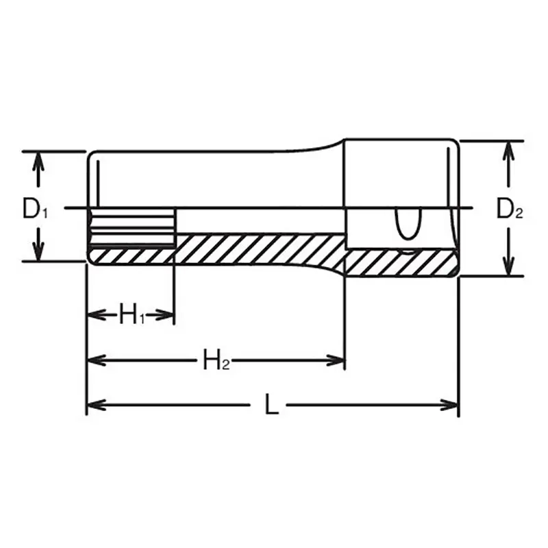 3/8 Sq. Dr. Socket 26mm 12 point Length 65mm - Image 2