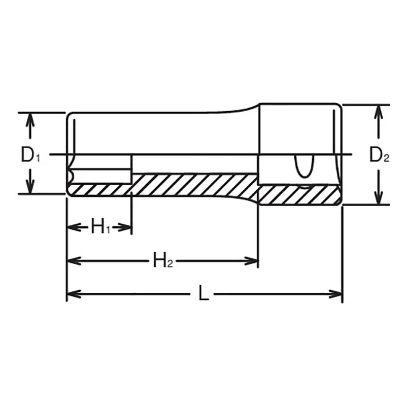 3/8 Sq. Dr. Socket  7/32 6 point Length 55mm - Image 2