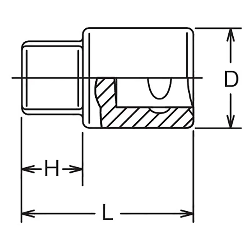 3/8 Sq. Dr. Bit Socket  12mm Square Length 28mm For Drain Plug - Image 2