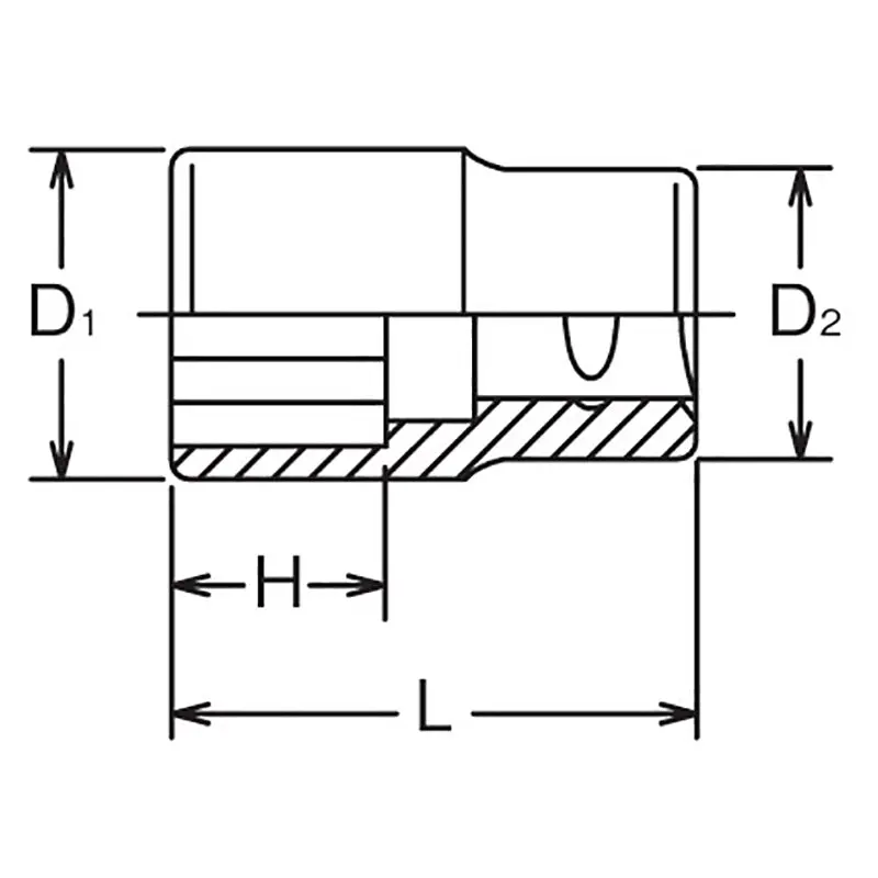 1/2 Sq. Dr. Socket 14mm Double Square Length 38mm For Lubrication service - Image 2