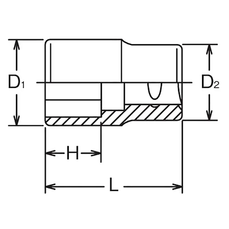 1/2 Sq. Dr. Socket  24mm Double Square Length 40mm For Lubrication service - Image 2