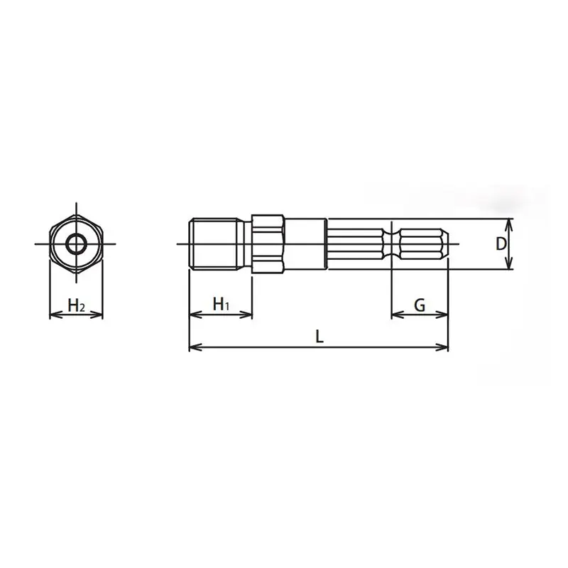 1/4 Hex Dr. Drill Chuck Adaptor  1/2 x 20UNF  Length 64mm - Image 2