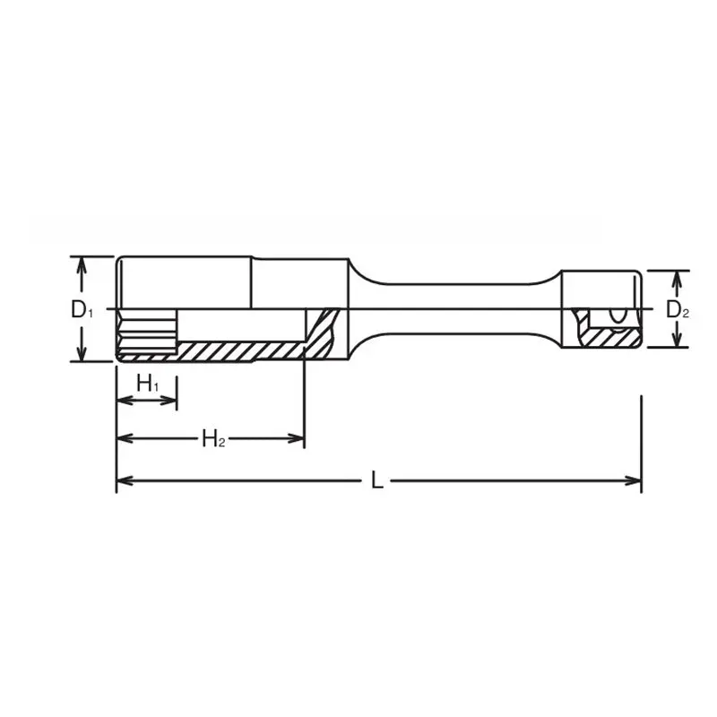 3/8 Sq. Dr. 12-point 250mm Long Extension Socket - 13mm - Image 2