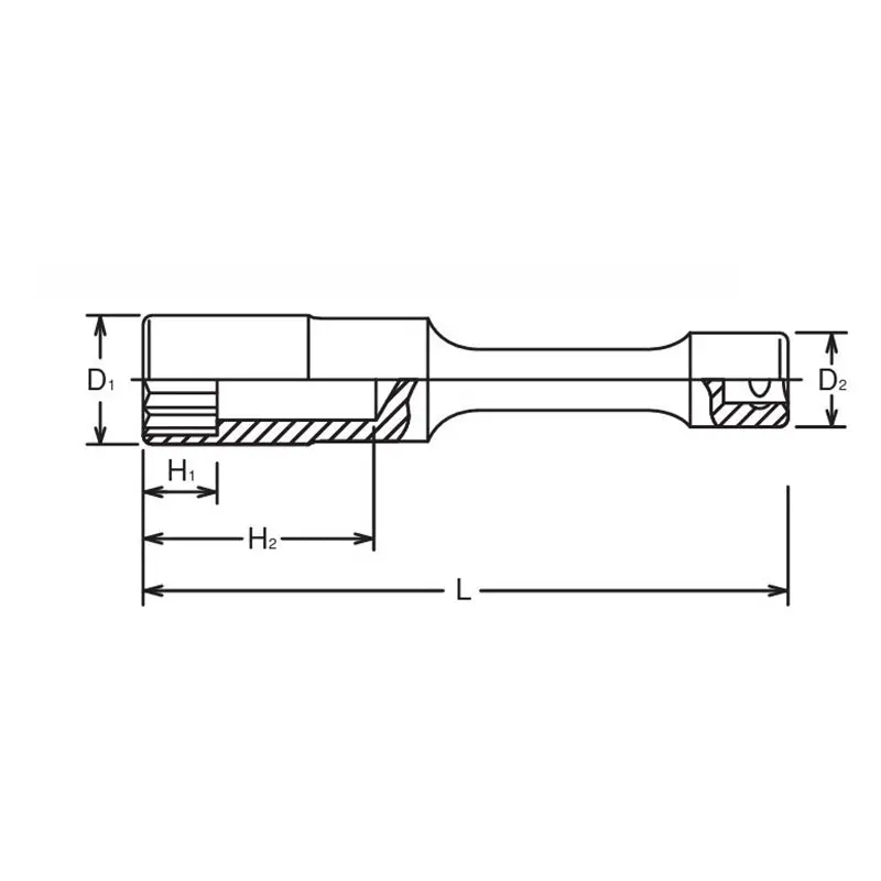 3/8 Sq. Dr. 12-Point 125mm Length Extension Socket - 17mm - Image 2