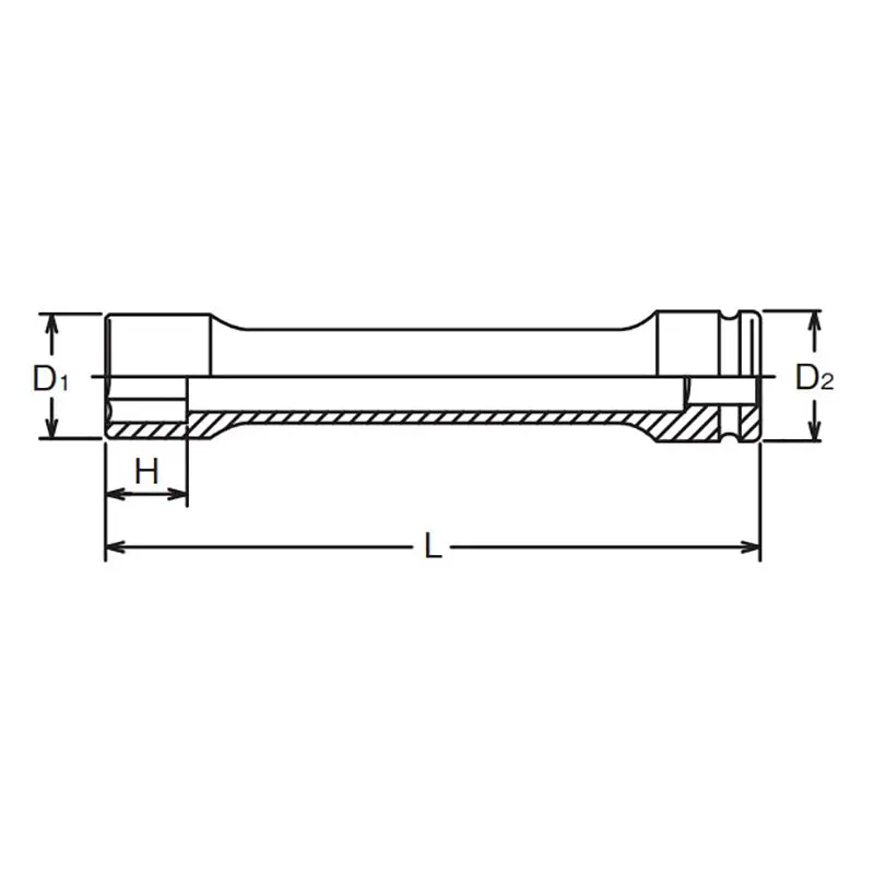 1 Sq. Dr. Extra Long Wheel Nut Socket  26mm 6 point Length 400mm - Image 2