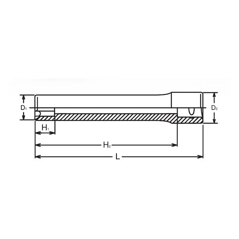 1/2 Sq. Dr. Extra Deep TORX® E8 Socket - Length 140mm - Image 2