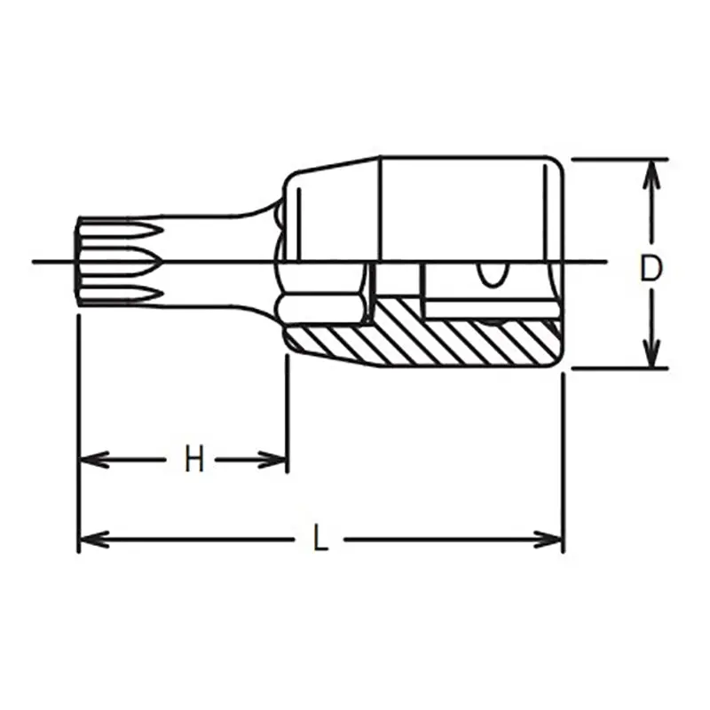 1/4 Sq. Dr. Tamper-Resistant TORXplus® 25IPR Bit Socket - Length 28mm - Image 2