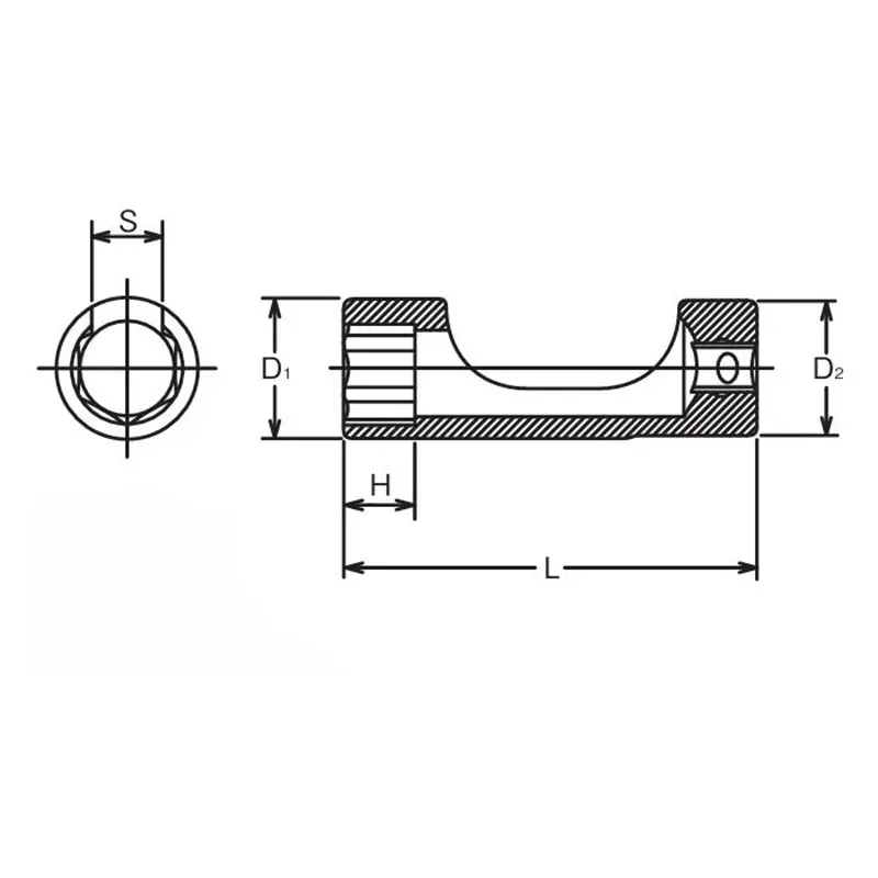 3/8 Sq. Dr. Flare Nut Metric Chrome Socket in 15mm - Image 2