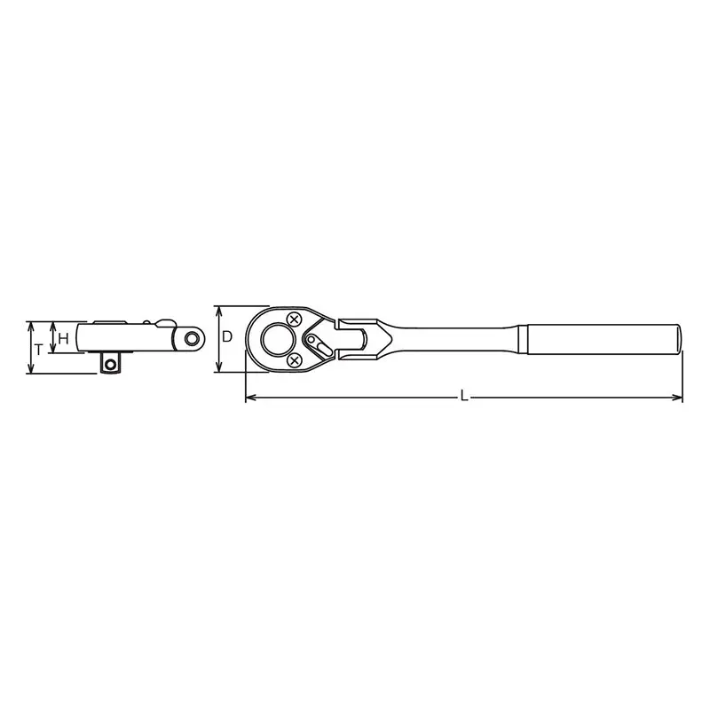 1/2 Sq. Dr. Ratchet Handle 24 teeth Flexible Head Length 330mm Plastic Handle - Image 2