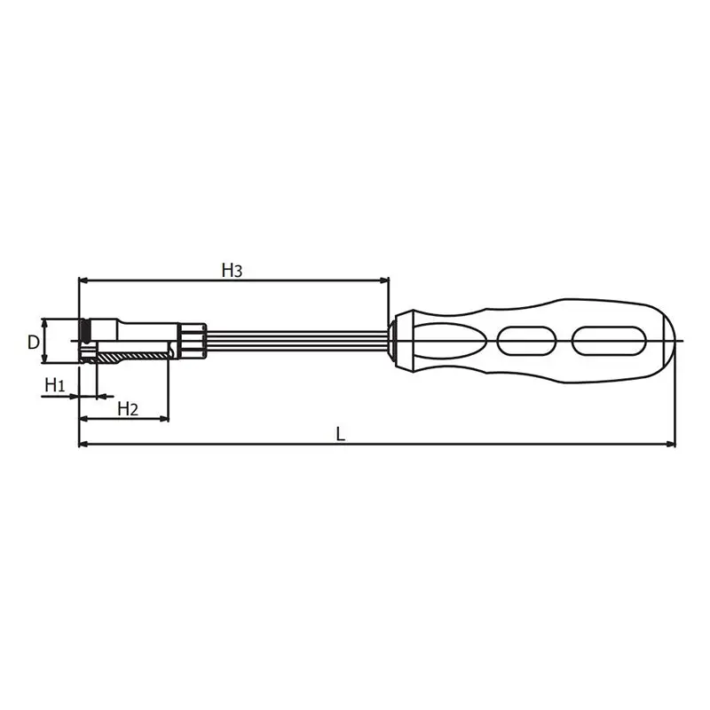 Socket Driver 12mm Nut Grip Length 235mm - Image 2