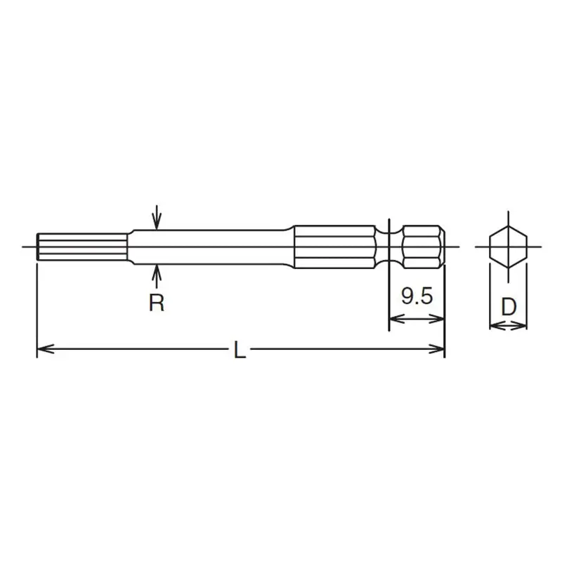 1/4 Hex Dr. Bit  2mm Hex Length 100mm - Image 2