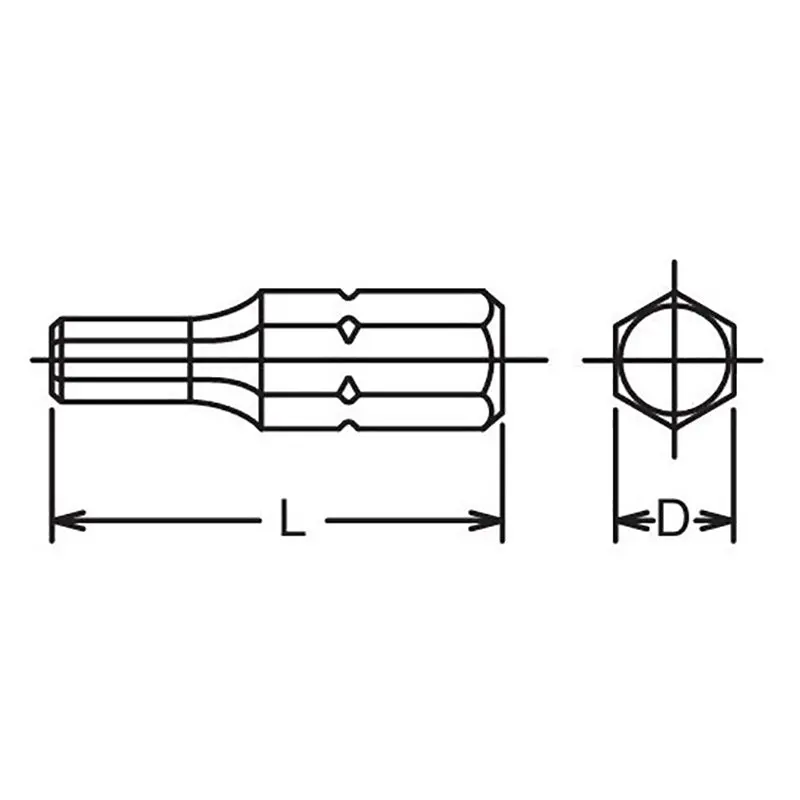 5/16 Hex Dr. Bit  8mm Hex Length 32mm - Image 2