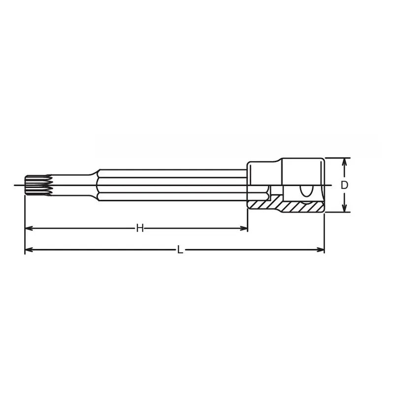 1/2 Sq. Dr. Bit Socket 10mm Double-Hex Length 100mm For Cylinder head bolt - Image 2