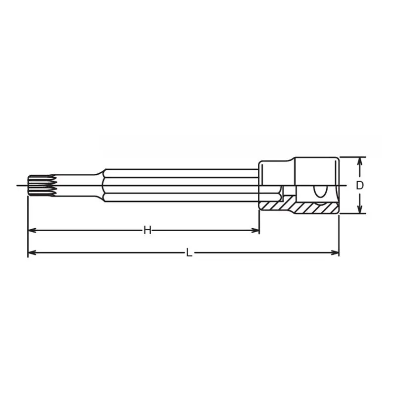 1/2 Sq. Dr. Bit Socket  8mm Double-Hex Length 100mm For Cylinder head bolt - Image 2