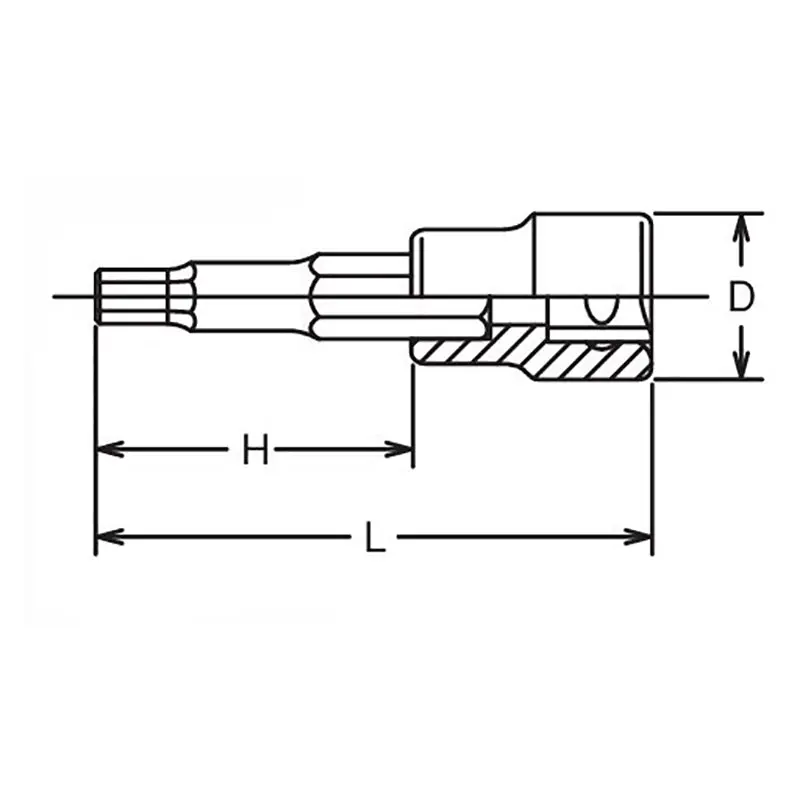 1/2 Sq. Dr. Bit Socket 13mm Hex Length 50mm - Image 2