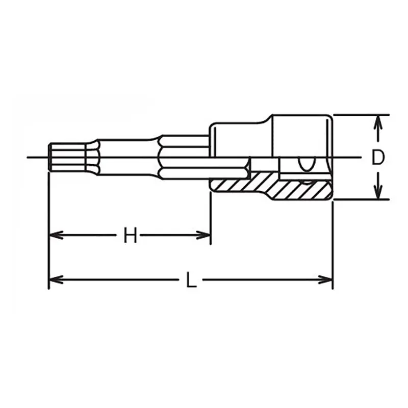 1/2 Sq. Dr. Bit Socket 19mm Hex Length 50mm - Image 2