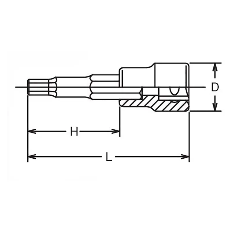1/2 Sq. Dr. Bit Socket  4mm Hex Length 100mm - Image 2