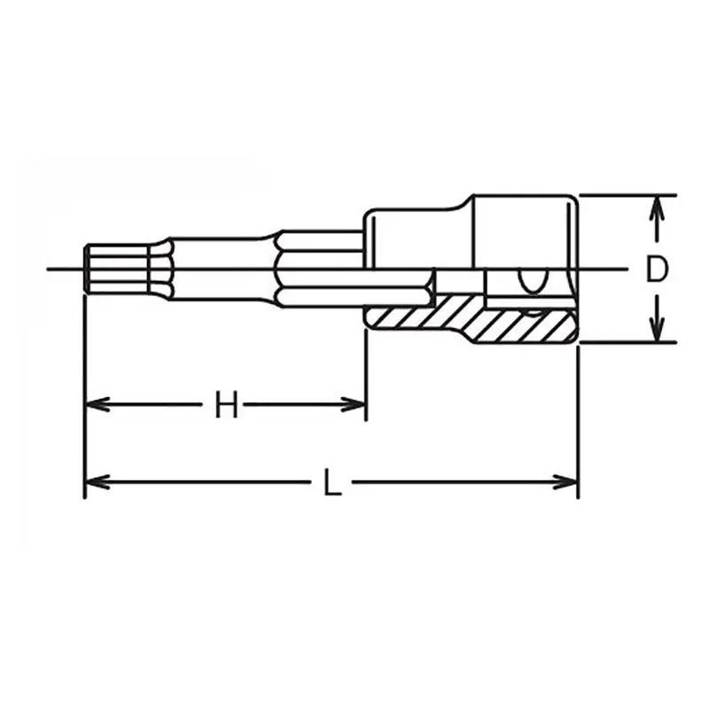 1/2 Sq. Dr. Bit Socket 5/8 Hex Length 60mm - Image 2