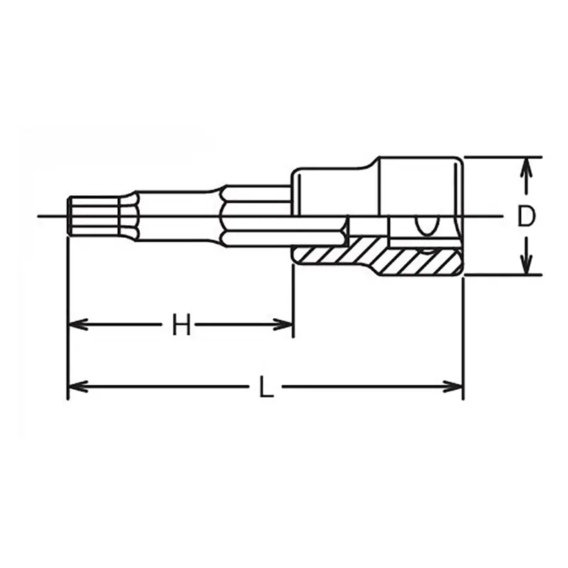 1/2 Sq. Dr. Bit Socket  8mm Hex Length 100mm - Image 2