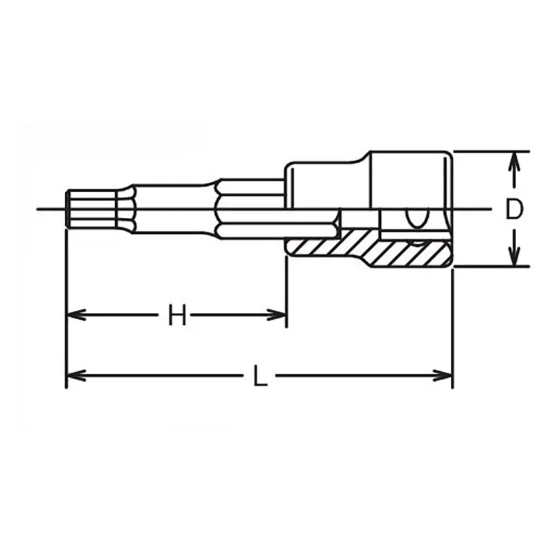 1/2 Sq. Dr. Bit Socket 9mm Hex Length 50mm - Image 2