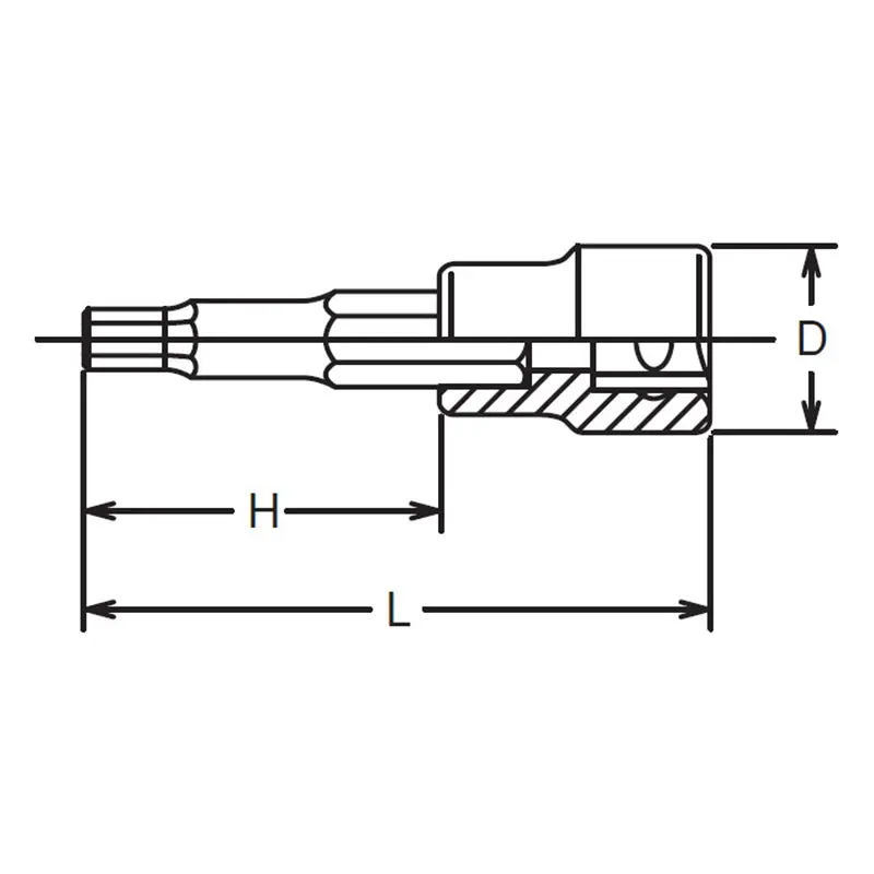 3/8 Sq. Dr. Bit Socket 11/32 Hex Length 50mm - Image 2