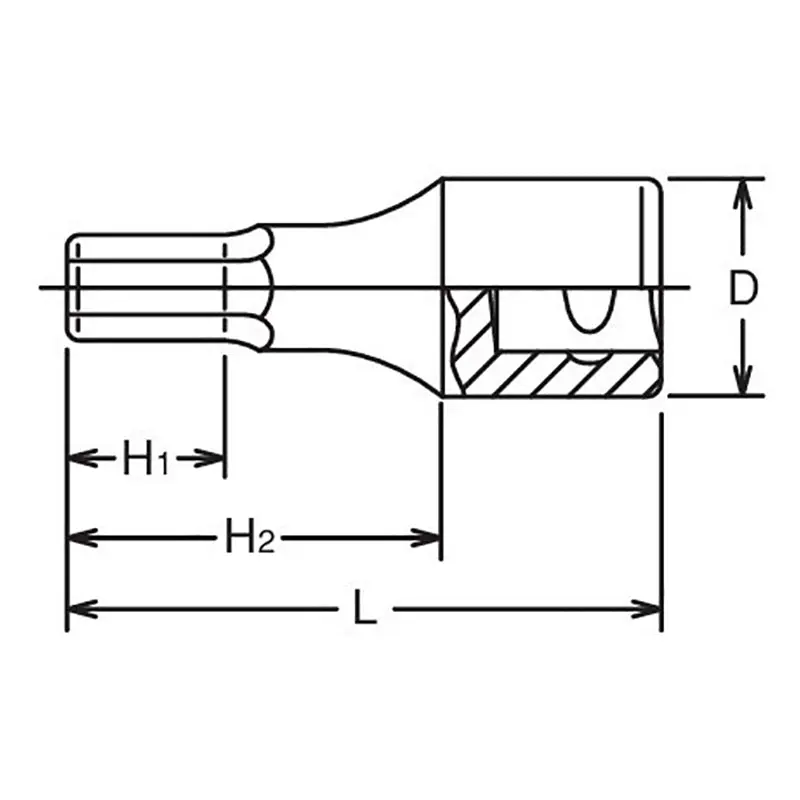 1/2 Sq. Dr. Bit Socket 17mm Hex Length 43mm - Image 2