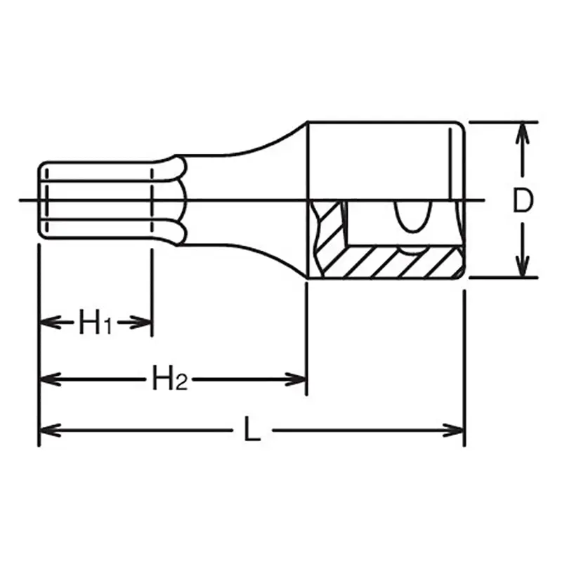 1/2 Sq. Dr. Bit Socket 24mm Hex Length 60mm - Image 2