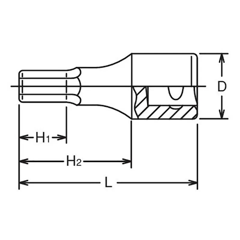 1/2 Sq. Dr. Bit Socket 6mm Hex Length 43mm - Image 2