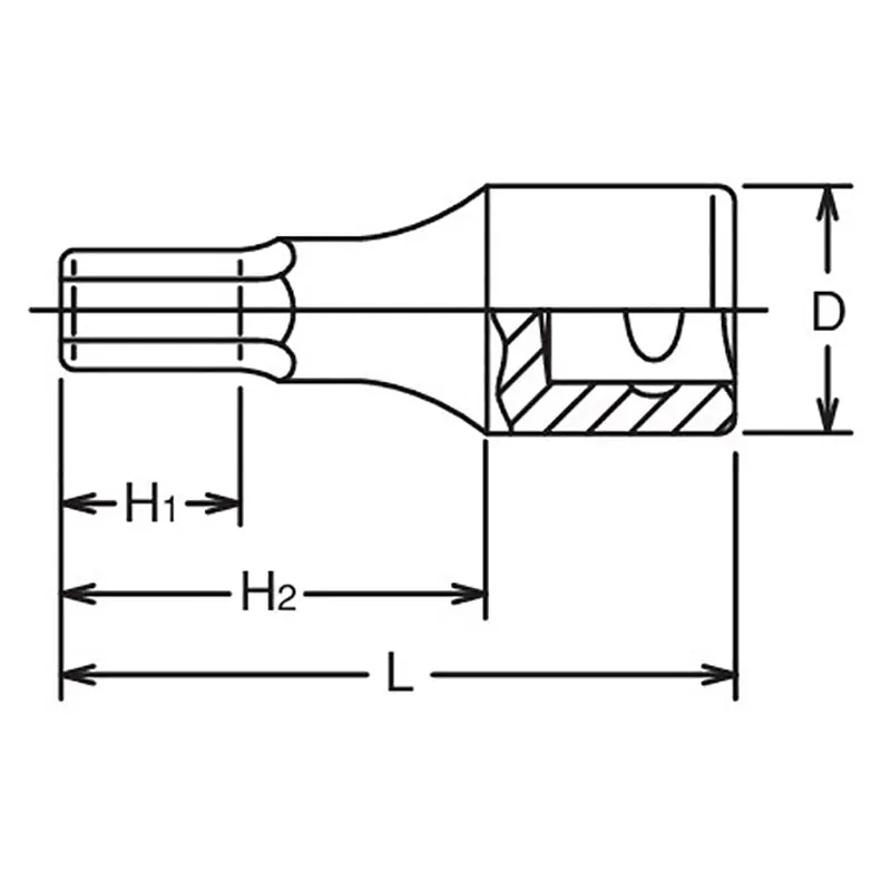 1/2 Sq. Dr. Bit Socket 9/32 Hex Length 100mm - Image 2