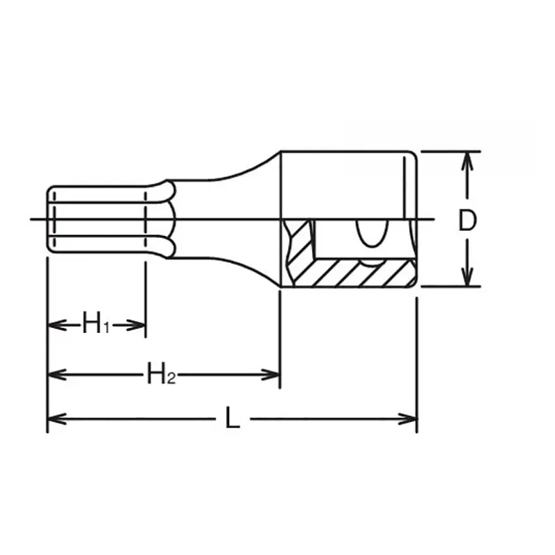 3/4 Sq. Dr. Bit Socket  14mm Hex Length 75mm - Image 2